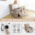 thumbnail image 6 of JIATER Recliner Chair Covers Velvet Recliner Covers Stretch Recliner Slipcover with Pockets,Khaki, 6 of 8