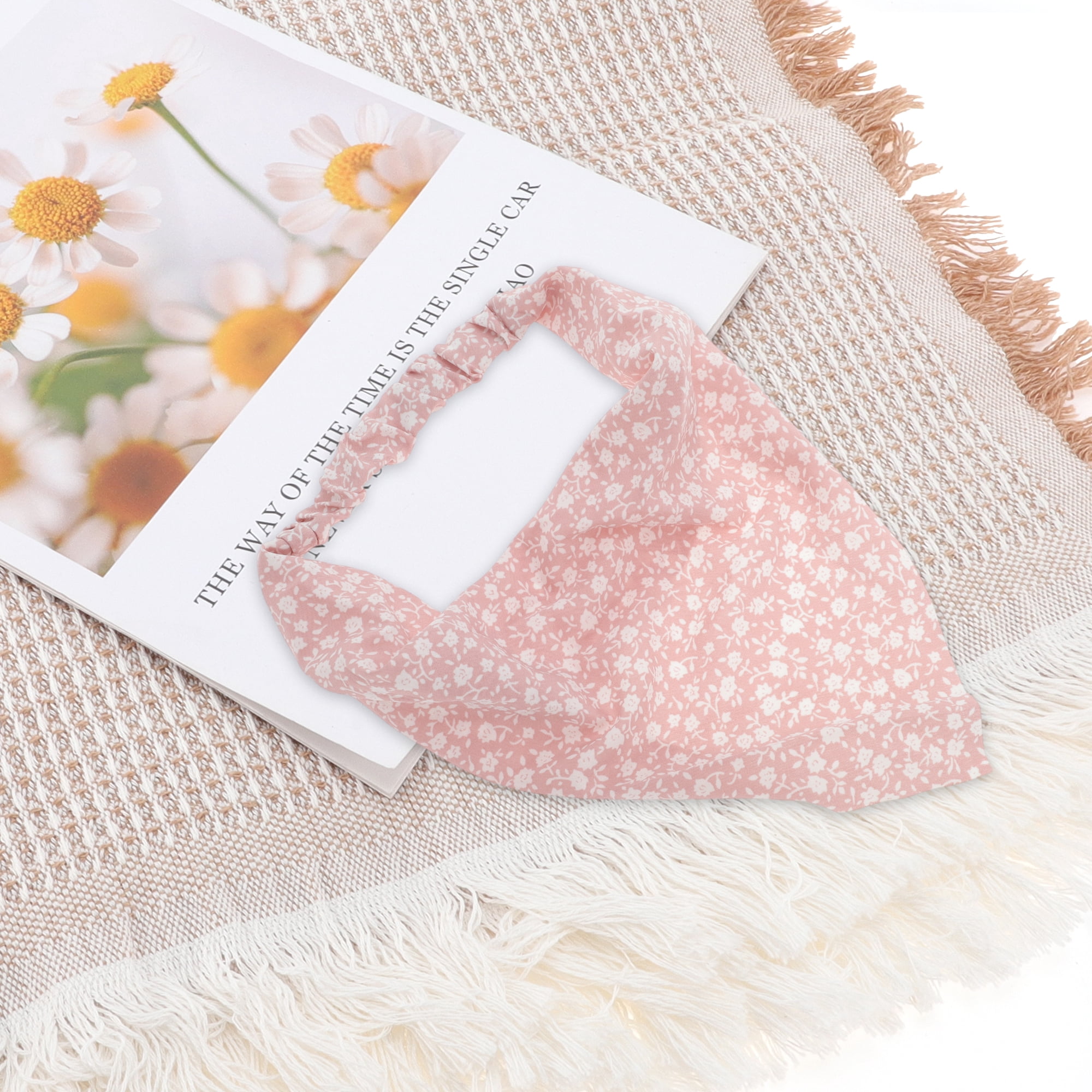 Unique Bargains 1pc Stylish and Comfortable Grace Floral Headwrap Pink