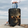 thumbnail image 3 of Lsque Metal Evil Skull Printed Luggage Cover, Travel Luggage Protector,Scratch and Dirt Resistant, Fits 18-32 Inch Luggage - Small, 3 of 9