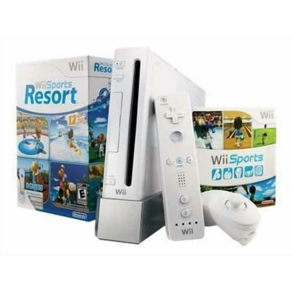 Restored Nintendo Wii Limited Edition Sports Resort Pak game console white Wii Sports, Wii Sports Resort with Wii MotionPlus (Refurbished)
