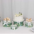 thumbnail image 2 of Efavormart Set of 4 Greenery Theme Nesting Gift Boxes With Lids, Round Stackable Heavy Duty Cardstock Keepsake Boxes, Cupcake Dessert Display Stand - 5",7",8",9", 2 of 5