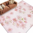 thumbnail image 2 of 5'x8' Area Rugs, Pink Floral Indoor Outdoor Area Rug for Living Room Bedroom, Modern Farmhouse Aesthetic Shabby Chic Flower Washable Bathroom Rugs Kitchen Floor Carpet Mats Home Decor Aesthetic, 2 of 8