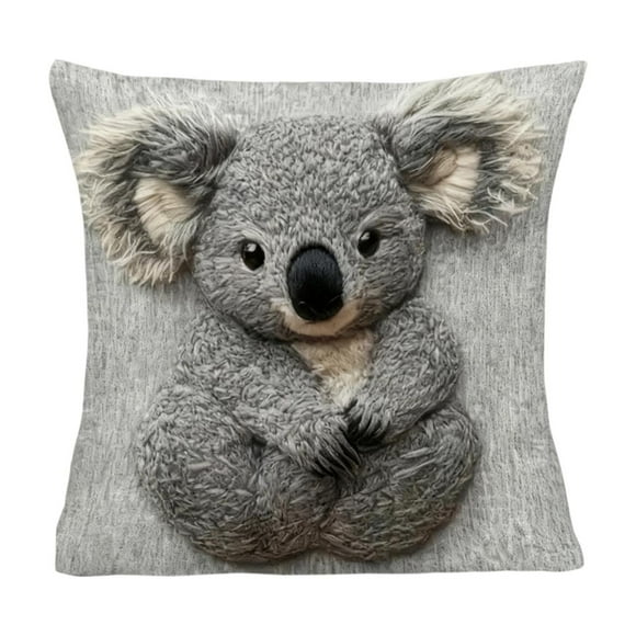 Série Courte en Peluche Panda Koala Agneau Animal Coussin Housses Éléphant Veau Déco Salon Canapés pour Salon