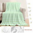 thumbnail image 5 of Green Grid Blanket Soft Cozy Warm Throw Blanket for Couch, Plush Fuzzy Flannel Fleece Blankets for Sofa, Checkered Plaid Gingham Lattice Trellis Print Bed Blankets Lightweight Gifts for Men, 30"x40", 5 of 9