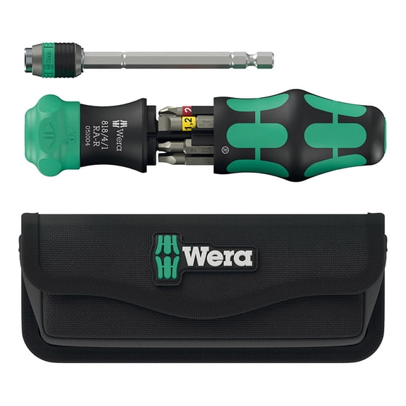 Wera Tools Kompakt 26 Ra-R Kraftform Screwdriver Bit Set With Pouch, 6 Pieces