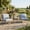Brown, variant on 7 Piece Aluminum Patio Furniture Set, Outdoor Sectional Sofa with Ottomans and Coffee Table, Garden Conversation Set with Armchairs