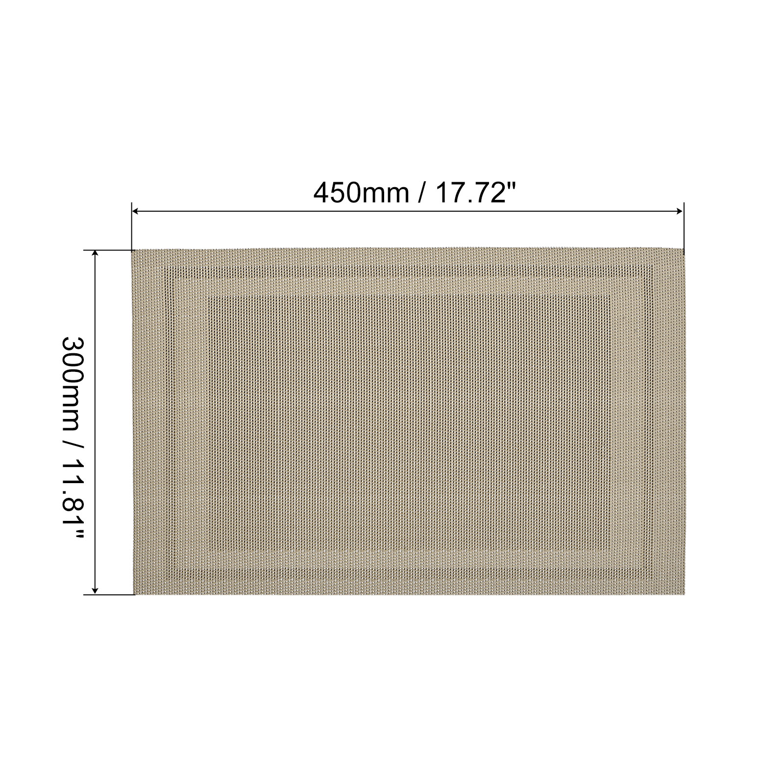 Unique Bargains Durable Square PVC Washable Woven Table Mats for Restaurant Use Khaki