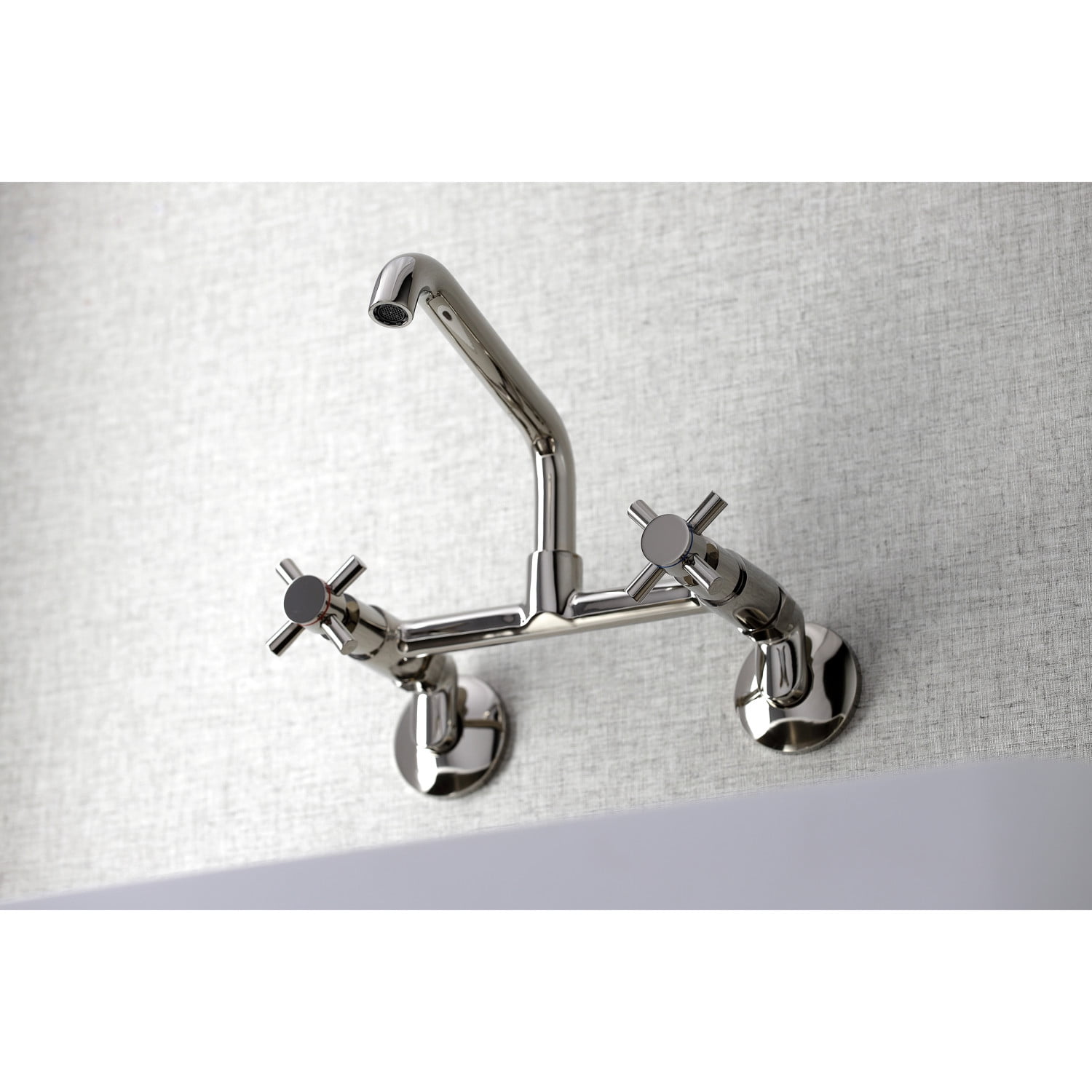 Kingston Brass KS423PN Concord Two-Handle Wall-Mount Kitchen Faucet, Polished Nickel