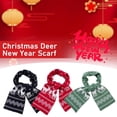thumbnail image 4 of Polyester Knitted Red Scarf with Christmas Deer Design for Women in Autumn and Winter, Suitable for Various Occasions, 4 of 9