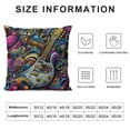 thumbnail image 5 of GOSMITH  Home Decorative Pillowcase Music Throw Pillow Case Square Cushion Cover for Sofa Bed Chair Couch Living Room Decoration 18 x 18 Inch Purple Blue Red Yellow, 5 of 5