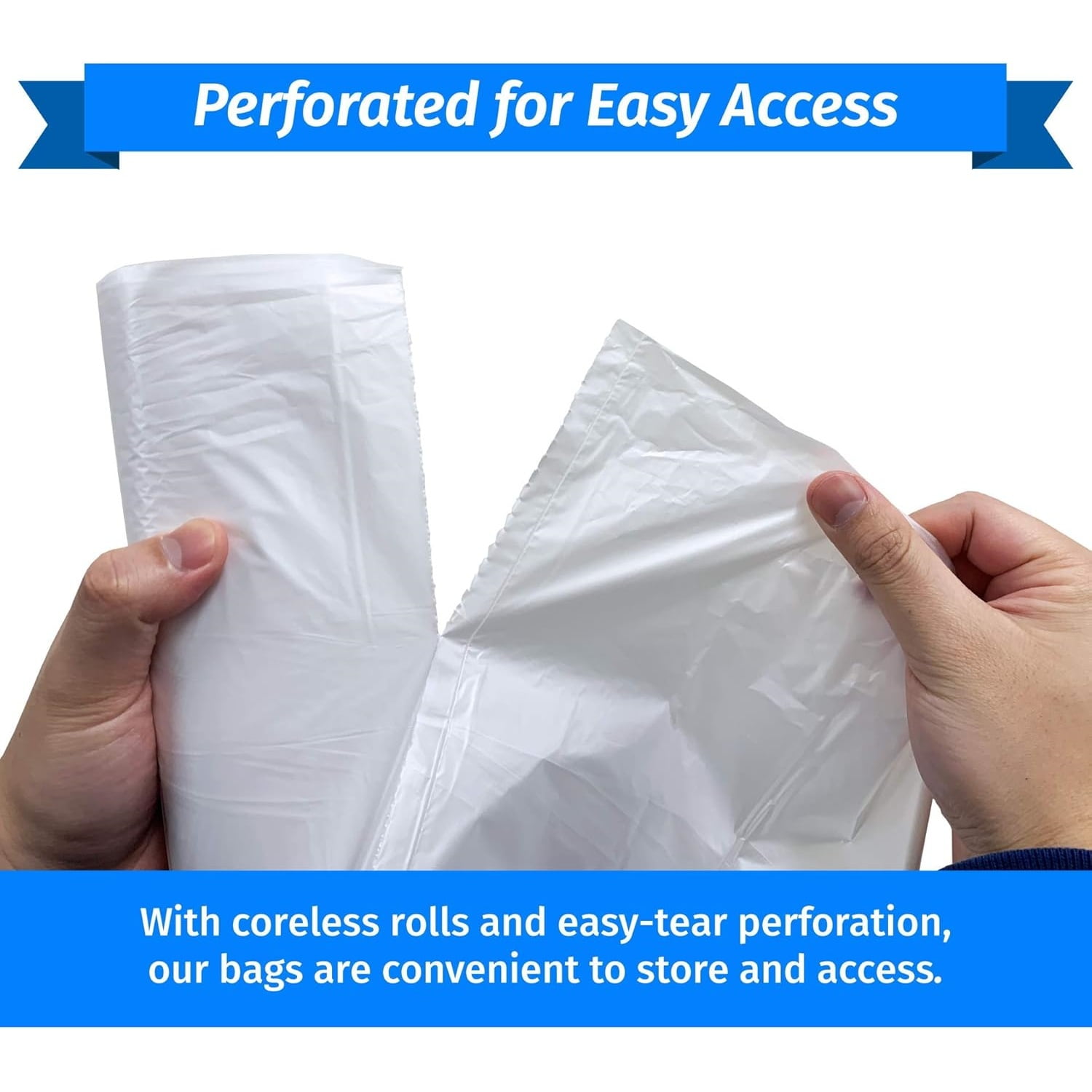 65 Gallon Trash Bags | 120 Count |  Heavy Duty | Bulk | Clear Multi-Use Garbage Bags