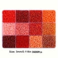 thumbnail image 1 of 3600pcs 3mm Glass Seed Beads, Assorted Colors, 12-grid Storage Box, DIY Jewelry Making Kit, Loose Beads For Bracelets, Necklaces,Red, 1 of 7