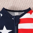 thumbnail image 4 of Weebloom Baby Boy Girl Outfits Footless 4Th Of July Long Sleeve Romper Jumpsuit For Independence Day Fall And Casual Zip Up Pjs Sleepers Onesies Pajamas Clothes Set Blue 0-3 Months, 4 of 9