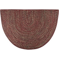 4 Ft Half Round Fire-Resistant Hearth Rug | Fireproof Protection Technology | Durable Berber Loop Fireplace Rug | 48" x 27" Fireplace Mat | Hearth Pads for Wood Stove | Multi Color Red