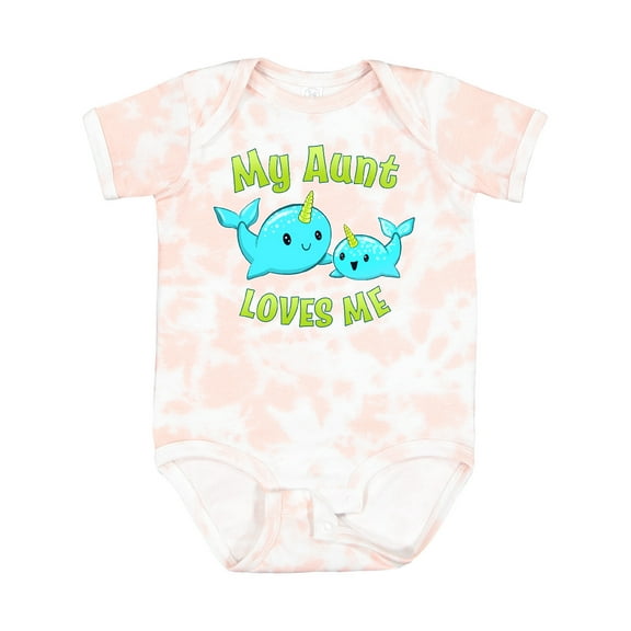 Inktastic My Aunt Loves Me Cute Narwhal Boys or Girls Baby Bodysuit