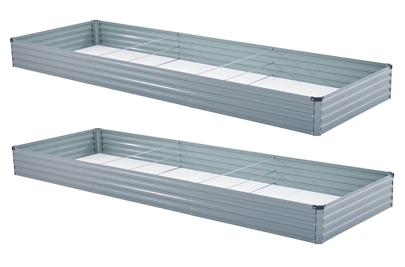Amoboro 12x4x1ft Outdoor Metal Raised Garden Bed Planter Box for Vegetables, Flowers, Herbs 2pcs