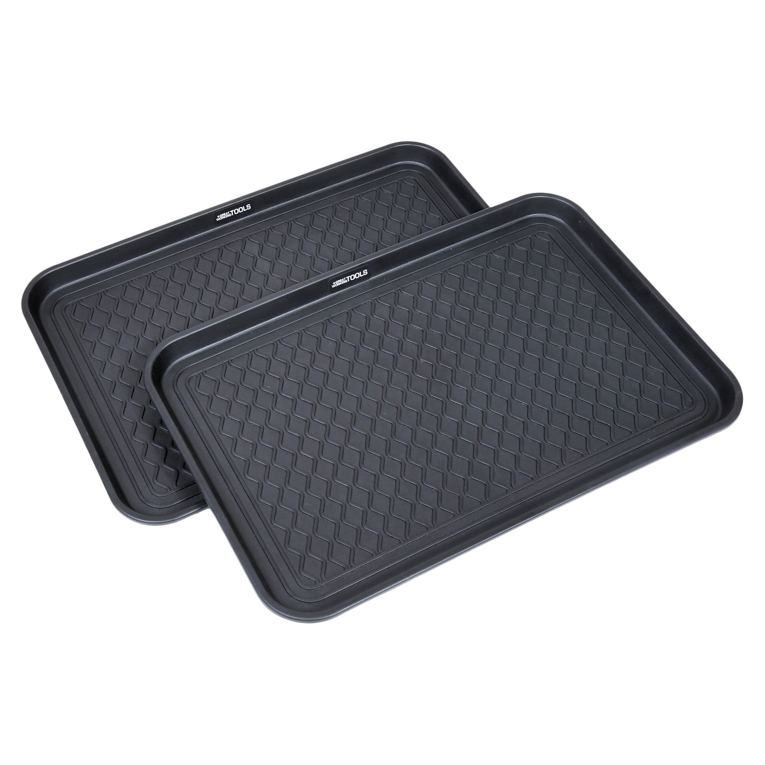 Great Working Tools Boot Trays Set of 2 Black All Weather Heavy Duty