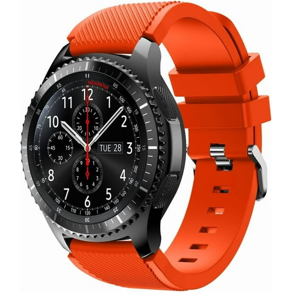 XIHAMA Compatible with Samsung Galaxy Watch 46mm Bands/Gear S3 Frontier Classic Watch Band, 22mm Soft Silicone Band Replacement Wrist Straps for Galaxy Watch 3 Bands 45mm, Orange