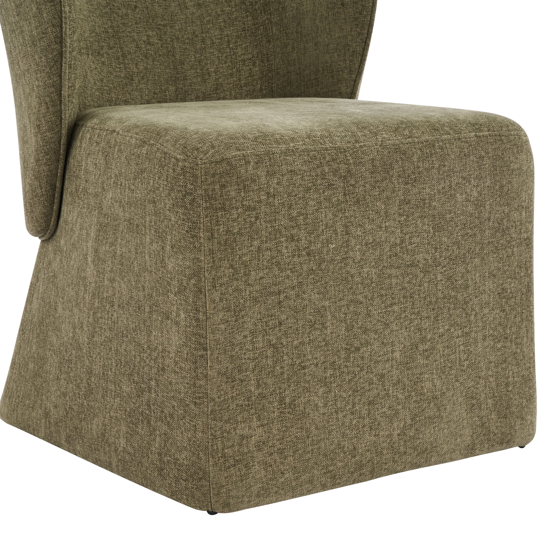 Christopher Knight Home 7-Piece Modern Dining Set, Table with 6 Upholstered Chairs, Light Natural+Olive Green