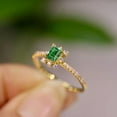 thumbnail image 3 of Unique Genuine Emerald Ring 14k Solid Gold Ring Emerald Cut Stone Ring Moissanite Accented Wedding Ring Natural Emerald Ring Gift For Her, 3 of 4