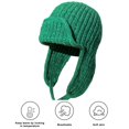 thumbnail image 4 of harmtty Fashion Knitted Hat Thickened Soft Hat Women's Knitted Hat Earflap Beanie Super Soft Solid Color Thickened Windproof Cold Weather Fashion Knitted Green, 4 of 8