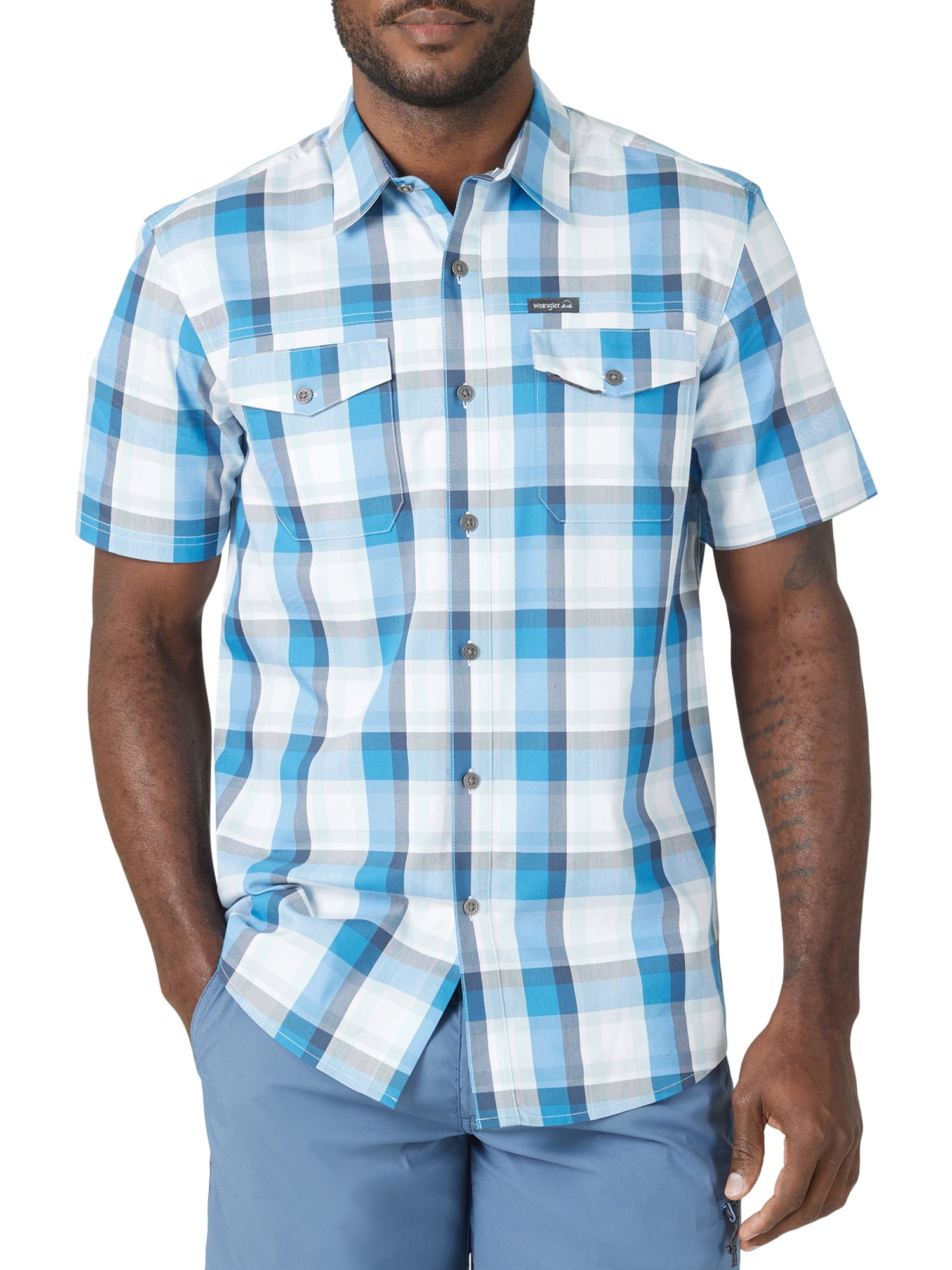 Wrangler Men's Short Sleeve Two Pocket Utility Shirt, Sizes S-5XL -  Walmart.com