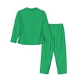 thumbnail image 2 of Kll Forestgreen Print Women'S Long Sleeve Pajamas With Pants Sleepwear Loungewear 2 Set-Xx-Large, 2 of 9