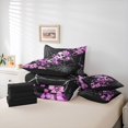 thumbnail image 6 of Homewish Spooky Grunge Skull 7-Piece King Bedding,Spider Web Purple Floral King Bed in a Bag,Halloween Bed Set,Black Reversible, 6 of 8