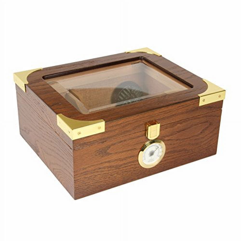 Deluxe Glass-Top Humidor (20-50 Cigars) , Fathers Day Gift