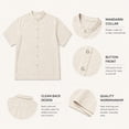 thumbnail image 5 of Men’s Short Sleeve Band Collar Shirt, Lyocell Viscose Linen Blend Button Down Casual Summer Shirt, Relaxed Fit Lightweight Top, 5 of 6