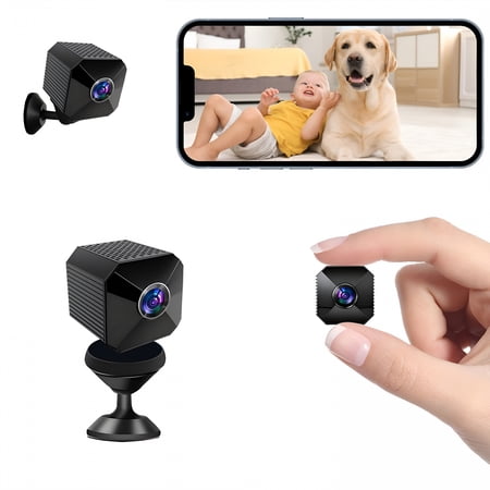 GJX Mini Camera 4K Hd Nanny Camera Dual Band 2.4/5Ghz Wifi Indoor Security Cam with Ai Human Detection,Night Vision,Magnetic Design,Multi User Sharing,Cloud & Tf Storage for Baby,Pet & Elder