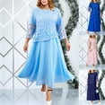 thumbnail image 5 of Vestido de gasa de encaje con falda bordada de talla grande para mujer Vestido transpirable y cómodo, 5 of 5