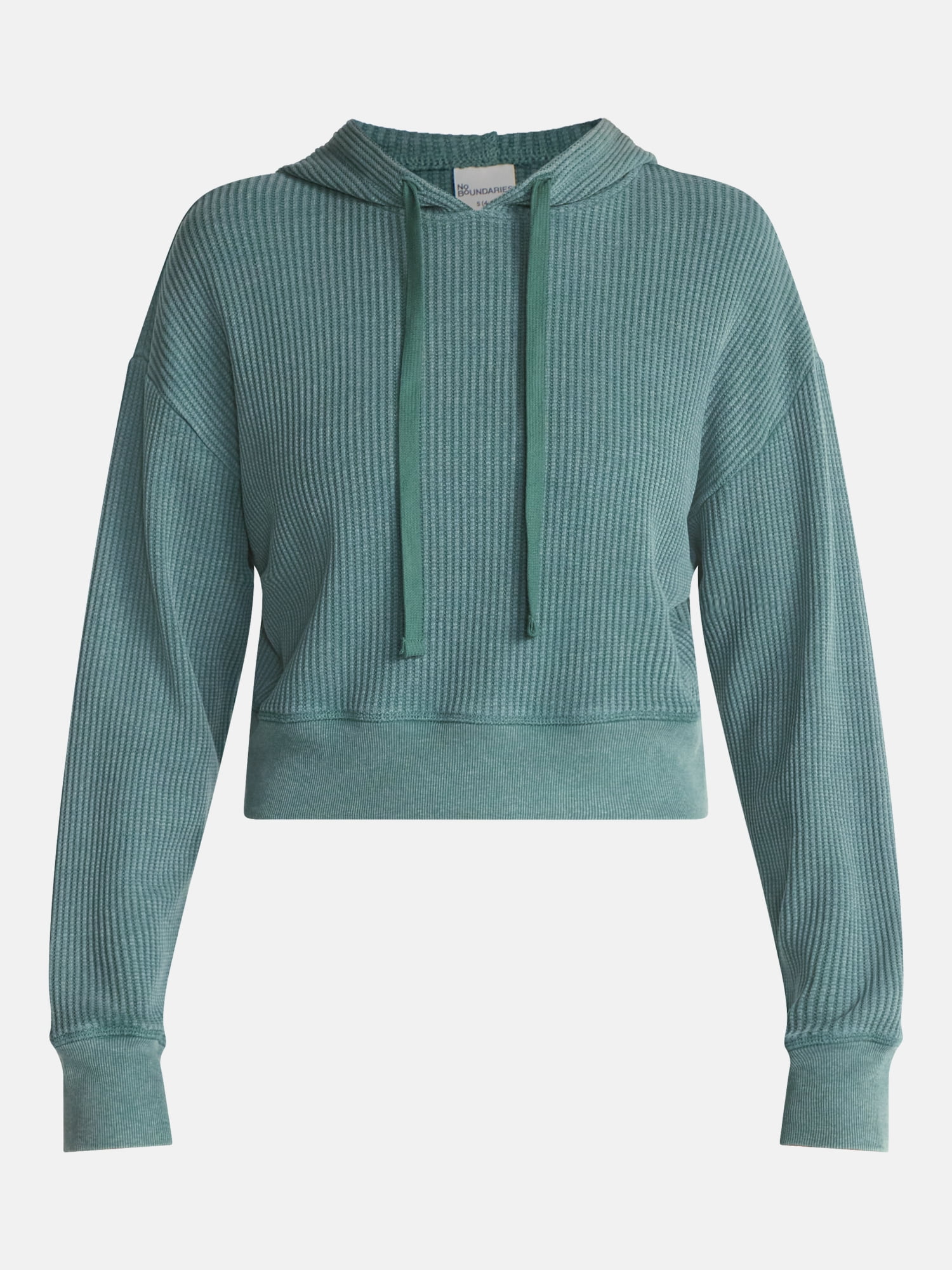 No Boundaries Waffle Knit Hoodie, Women's XXS-XXL