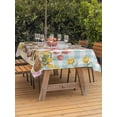 thumbnail image 2 of Easter Bunny Eggs Outdoor Tablecloth - 52x70 Inch Rectangle Dining Table Cover, Spring Tulips Farm House Rabbits Blue Plaid Waterproof Outdoor Table Cloth with Umbrella Hole & Zipper for Picnic/Patio, 2 of 7