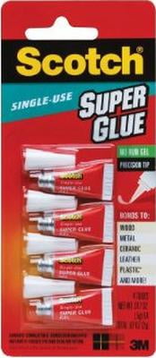 Scotch 4pk Single Use Super Glue