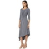 B Collection by Bobeau Clara 3/4 Sleeve Wrap Front Dress Parisisan Night Stripe