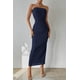 thumbnail image 3 of Vestido PRETTYGARDEN Maxi Bodycon Strapless Azul Marino XXL, 3 of 7