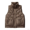 thumbnail image 3 of Puffer Vest for Women Stand-up Collar Sleeveless Gilet Womens Fall Winter Warm Coat Solid Color Jackets Outerwear with Pockets, 3 of 10