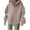 Khaki, variant on Womens Oversized Hoodies V Neck Sweatshirts Long Sleeve Pullover Casual Fall Teen Girls Preppy Clothes 2024 Trendy Sweatshirts for Women with Hoodie