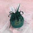 thumbnail image 3 of Easter Bunny Ear Velvet Candy Bags, 1 Pack Drawstring Decor Pouches for Party Favors, Wedding Baby Shower Gifts, Reusable Soft Treat Bags, Flannel, Party Favors, 3 of 9