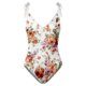 thumbnail image 2 of Gibobby Trajes de Natación para Mujer Traje de baño con estampado de flores y cuello en V para mujer Conjuntos de bikini con falda y delantal(Beige,M), 2 of 4