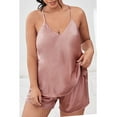 thumbnail image 5 of Xysaqa Women's Plus Size Satin Pajama Sets 3X 4X 5X, Women 2 Piece Sleepwear Sleeveless Cami Top and Shorts Comfy Womens Loungewear Sets 2025 Pink Xxxxxl, 5 of 6