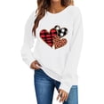 thumbnail image 6 of Yievot Valentines Sweatshirt Women Crew Neck Heart Printed Shirts Casual Lightweight Long Sleeve Pullover Top, White, 6 of 6