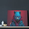 thumbnail image 3 of Lsque Neon Cyberpunk Blue Bear Print Wall Art – Decorative Picture for Living Room, Bedroom, and Office (Horizontal), 3 of 6