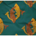 thumbnail image 4 of oneOone Organic Cotton Poplin Twill Fabric Fish Block Print Sewing Fabric BTY 42 Inch Wide, 4 of 4