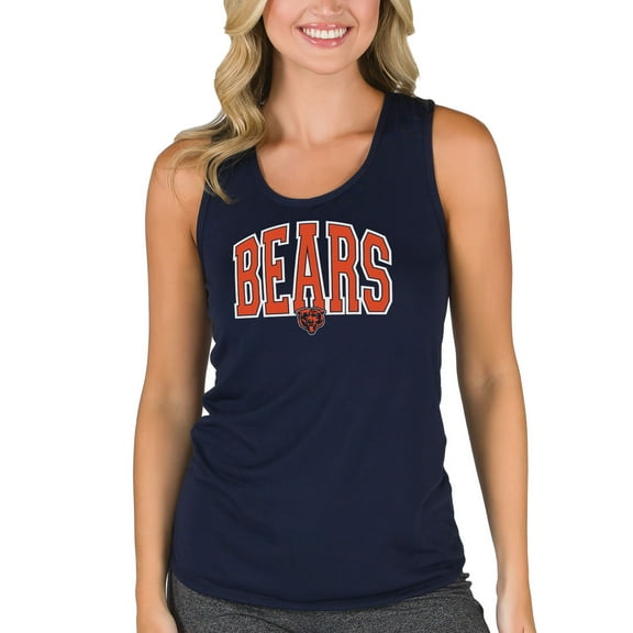 Women's Concepts Sport  Navy Chicago Bears Marathon Racer Back Tank Top