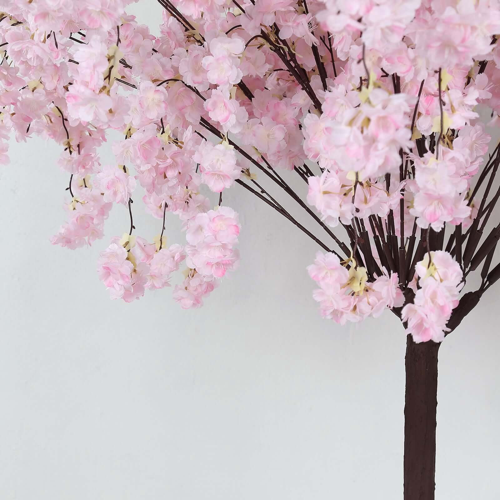 Efavormart Blush Artificial Cherry Blossom Tree With Detachable Metal Base, Silk Sakura Flowers Wishing Tree Wedding Decor - 5ft