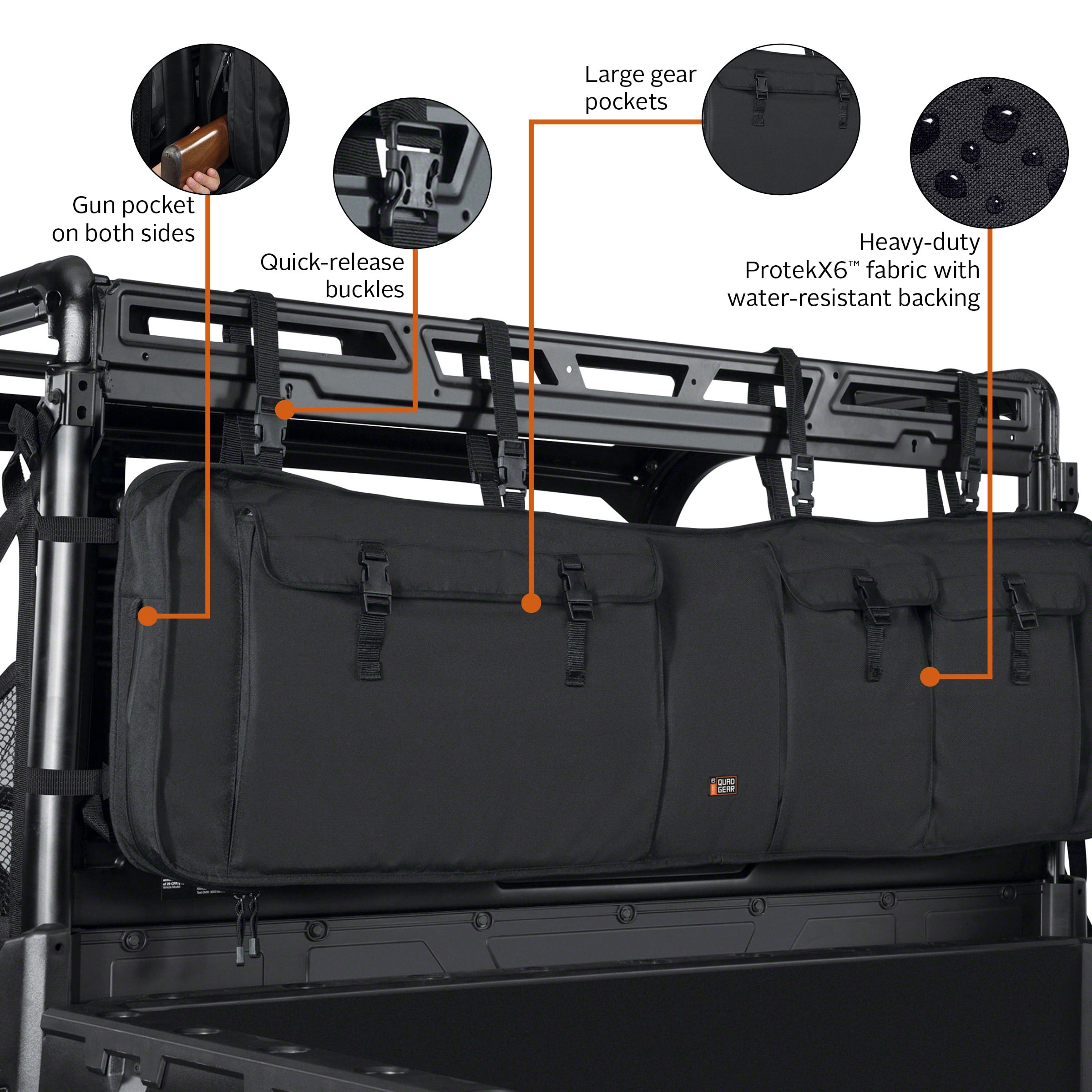 Classic Accessories QuadGear UTV Double Gun Carrier, Black