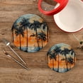 thumbnail image 2 of Coolnut Abstract Palm Trees Trivets Pot Holders Set of 2 Potholders for Kitchens Pure Cotton Thread Weave Trivets,Hot Pads for Kitchens,Coasters,Placemats,Spoon Rest for Cooking Home Decor, 2 of 7