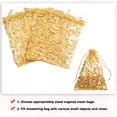 thumbnail image 4 of Uxcell Organza Bag, Sheer Flowers Heart Mesh Bags Drawstring Gift Bags Bulk Party Favor Bag Jewelry Pouches Gold 5" x 7", 4 of 6